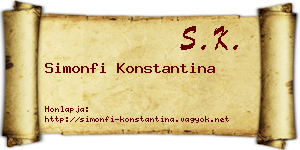 Simonfi Konstantina névjegykártya